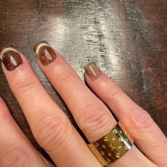 Gold LV Monogram ring. Disclosure, this is not a real Louis Vuitton. - Picture 4 of 5